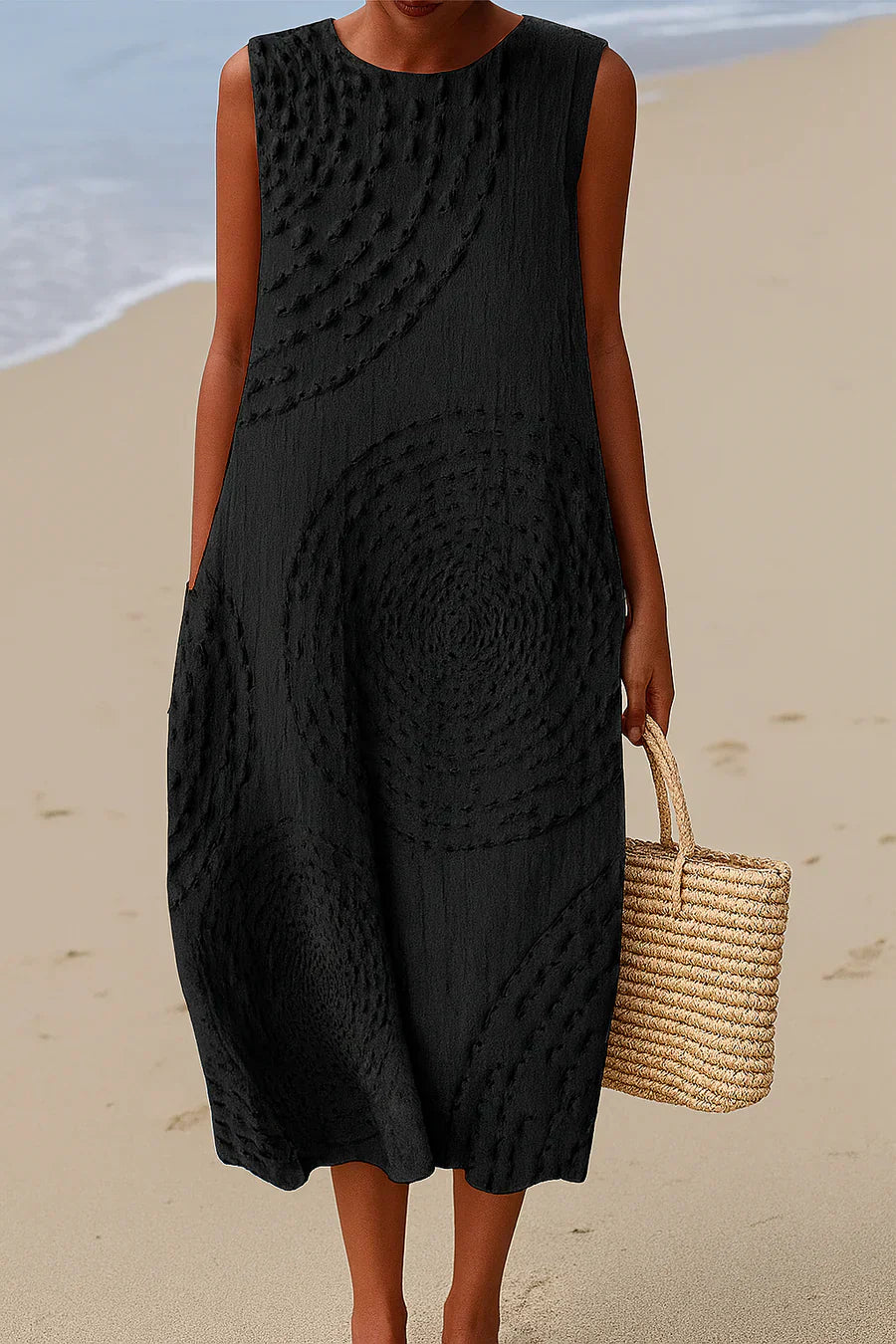 ELARA™ | CASUAL DRESS WITH MOULOS PRINT