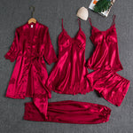 Rebecca | 5-Piece Silk Lace Nightwear Set