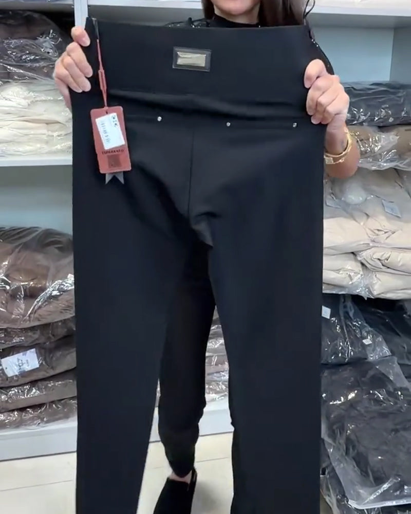 Elegant Pants with Drawstring and Elastic Waist