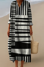 ELARA™ | MONOCHROME MAXI DRESS