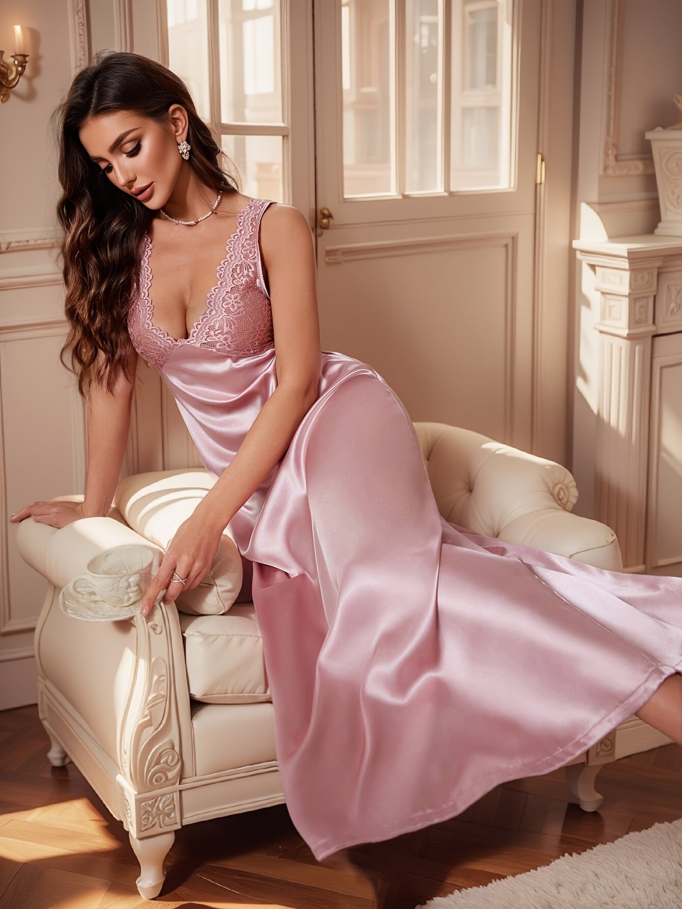 Rosalie | Soft Lace Backless Nightgown