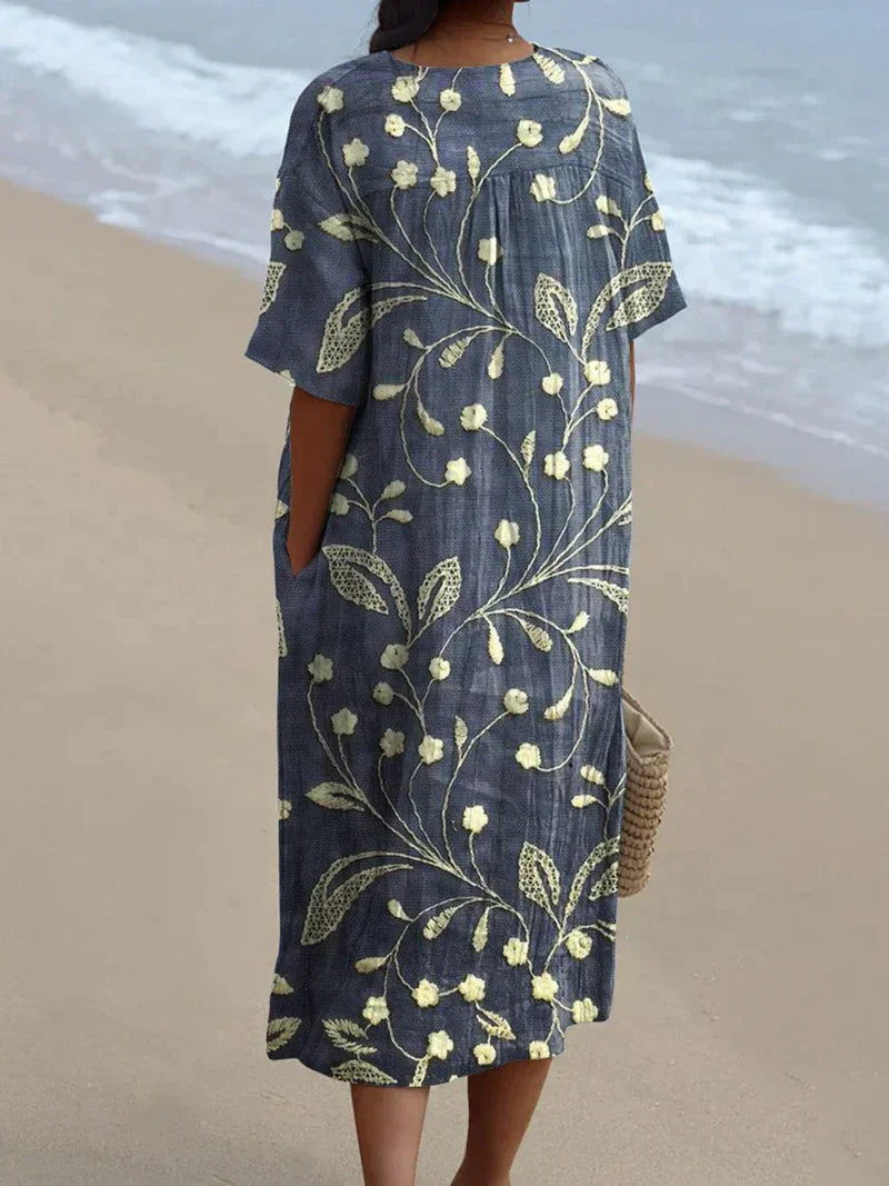 Enora | Embroidered Flower Dress